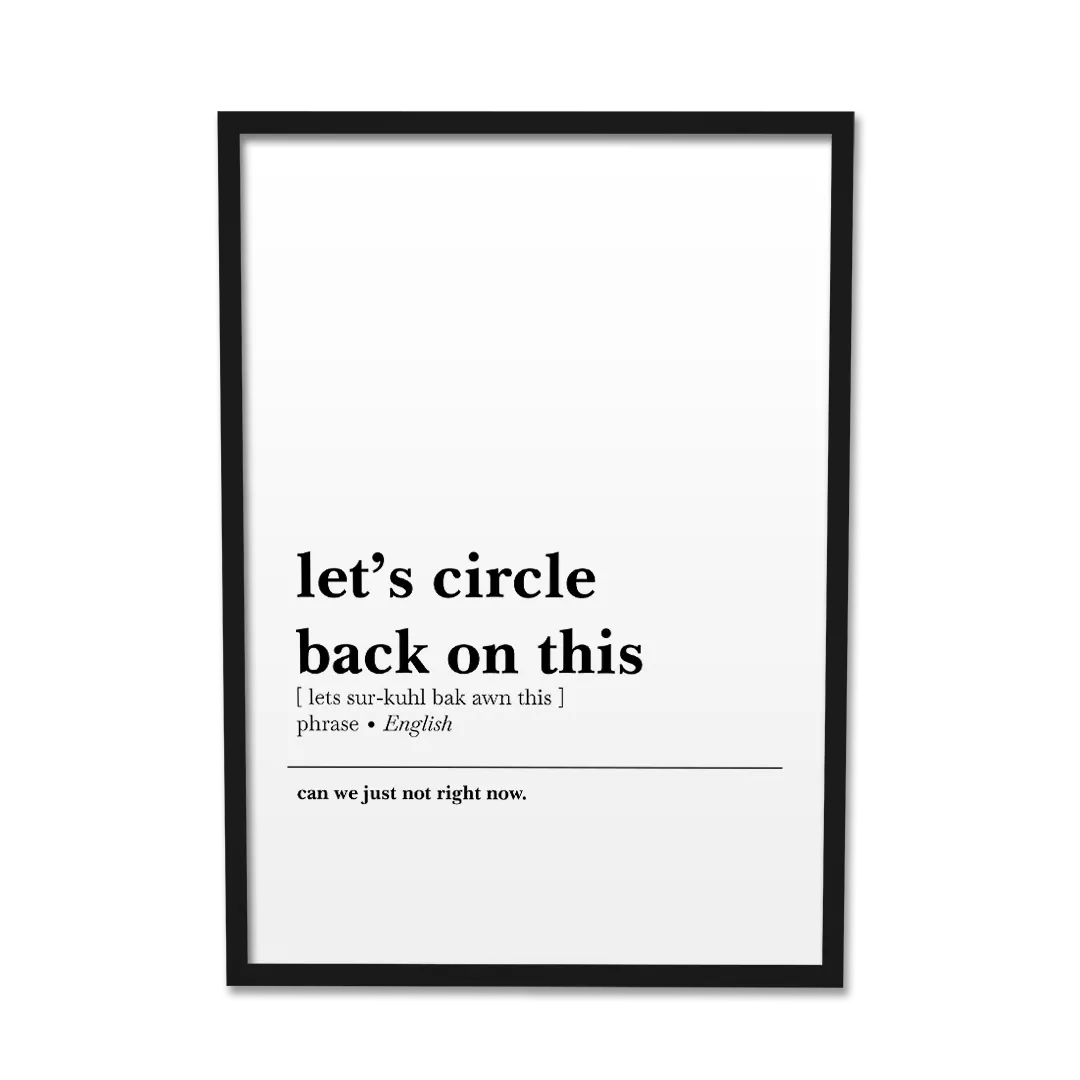 'Let's Circle Back on This' Poster