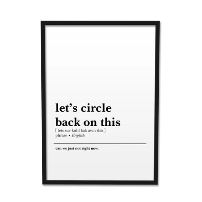 'Let's Circle Back on This' Poster