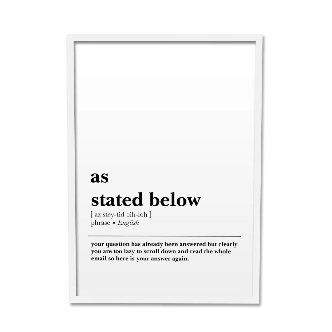 'As Stated Below' Poster